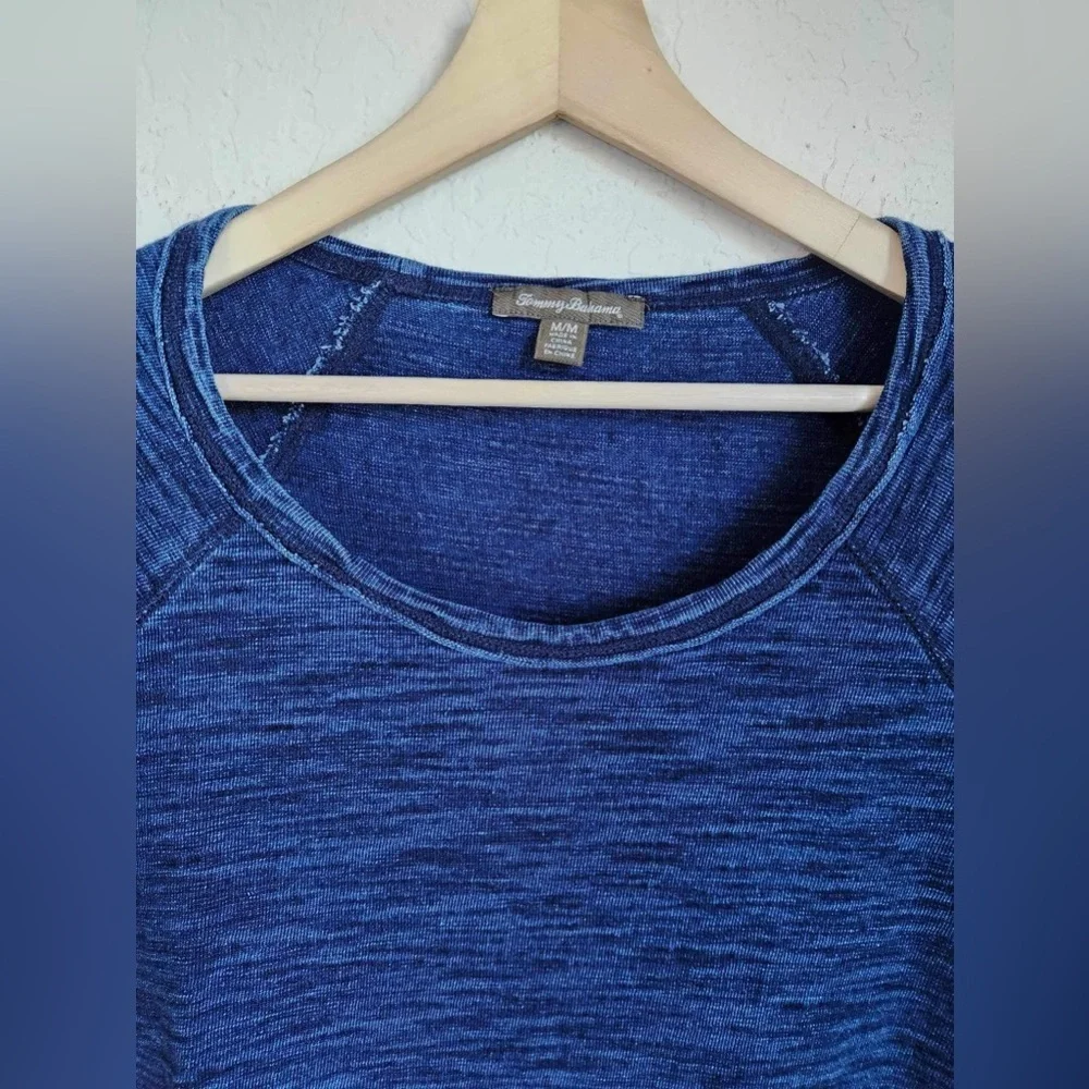 Tommy Bahama Indigo Blue Cotton Jersey‎ Blouse Size Medium - Picture 2 of 8